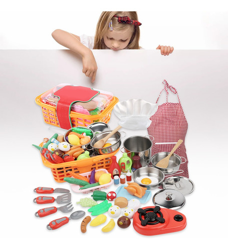 Juego De Cocina Y Comida De 42 Piezas, Juego De Cocina Con