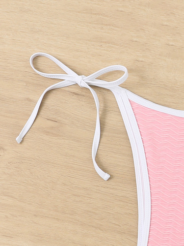 Traje De Baño Triángulo Para Mujer A Juego De Color Sólido