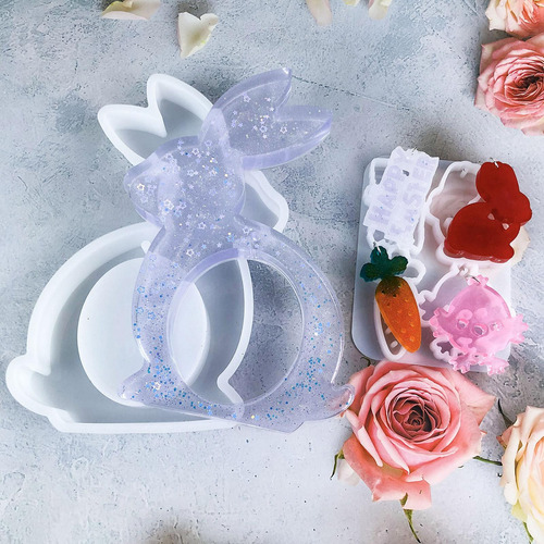 Molde De Fundición De Silicona Molde Para Velas De Conejo De