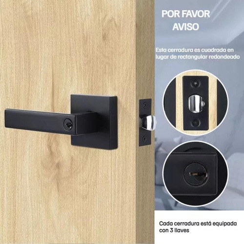 Mz Fechadura De Segurança Quadrada Para Porta De Banheiro,