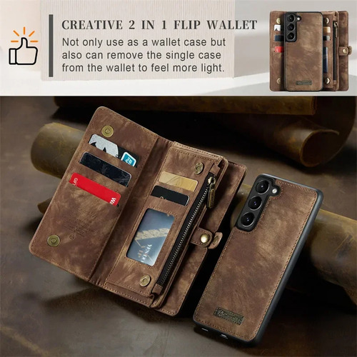 X Funda Magnética De Piel For Samsung Galaxy Note 20 S25 Ultra S24 Fe S23 Plus S22 S21 A56, Funda Tipo Cartera Con