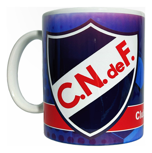 Tazas Cerámica Club Fútbol Uruguayo Vaso Con Caja Azul Nacional