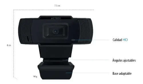 Webcam Acteck Hd Microfono Trs 3.5mm P Zoom Examenes Rpnow