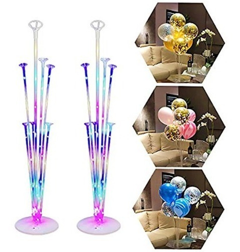 Imagen 3 de 6 de Columna Luz Led P 7 Globo Deco438 Soporte Portaglobo Varilla