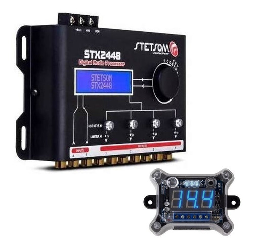 Processador Crossover Stetsom Stx2448 + Brinde Voltímetro Vs