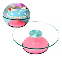 Comprar Base Giratoria Tortas Plato Rosa Giratorio Base Vidrio 30cm Porta Cupcakes Base Para Torta Plato Giratorio Alzadores Torta Exhibición Pasteleriacl Bases Para Tortas