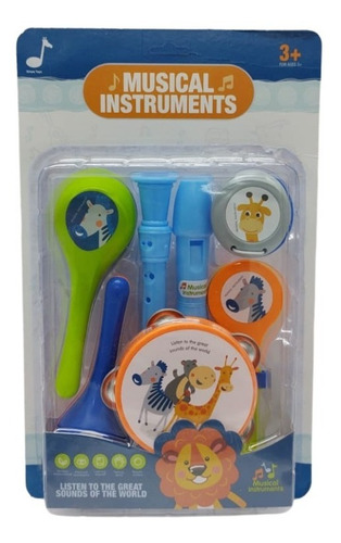 Set X6 Instrumentos Infantil Orquesta Musical Animales 537 F