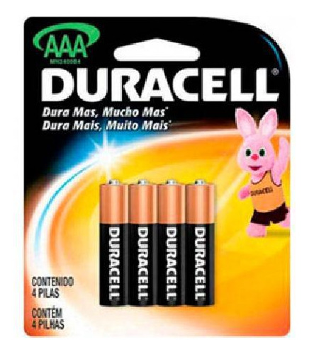 Kit Pilhas Duracell Alcalina Aaa Com 4 Unidades