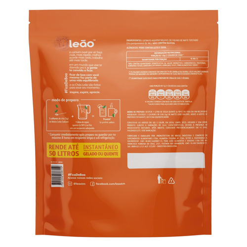 Imagem 5 de 5 de Chá Matte Leão mate tostado original em solúvel 250 g