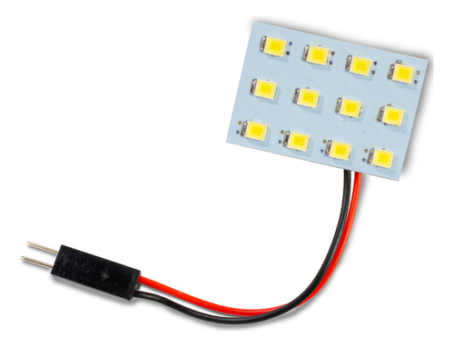 Placa Led 6000k 12 Leds Smd F 3528 2 Conectores 12v Tarponn