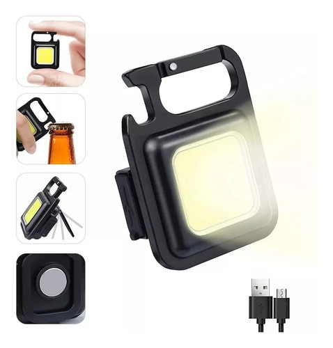 Linterna Lampara Recargable Led De Cob Llavero Con 3 Modos