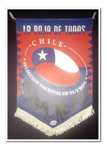 Banderín Fútbol Selección Chilena 2000, 38x25 Cms. Aprox.