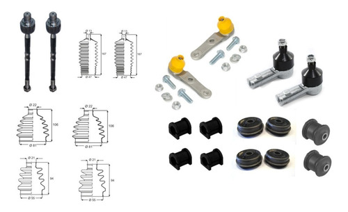 Kit Tren Delantero Chevrolet Corsa 1998/ Dir Mecanica 22 Pzs