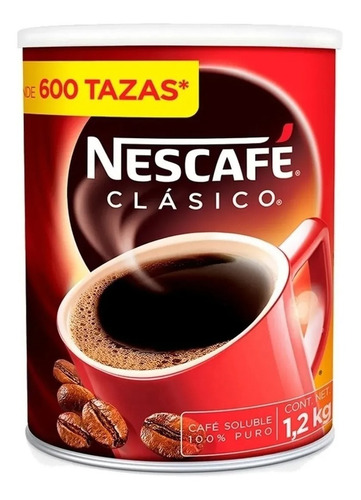 Cafe Soluble Nescafe Clasico 1.2 Kg Rinde 600 Tazas