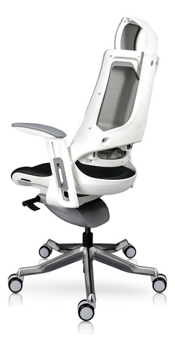 Silla Directiva Madagascar Blanco/negro Con Soporte Lumbar Blanco Negro