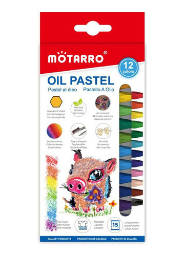 Barras Lápiz Pastel Graso 12 Un Escolar