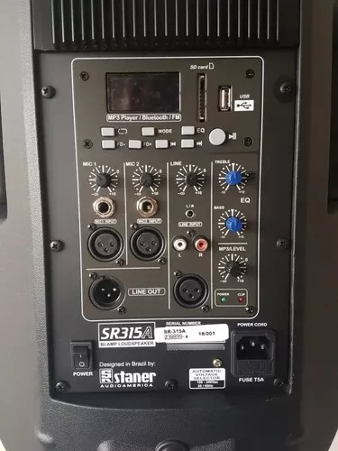 Caixa De Som Acustica Staner Sr315a Bluetooth Usb + Tripé