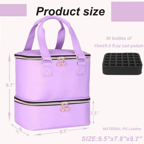 Bolsillo De Almacenamiento De Esmalte De Uñas De Doble Capa