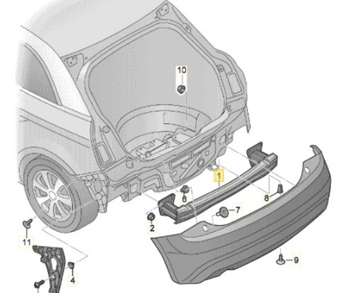 Alma Paragolpe Trasero Original - Audi A1 S1 (2011 - 2018)