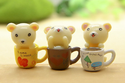 Set De 6 Geniales Micro Tacitas De Osito Kawaii