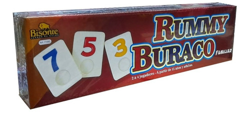 Rummy Burako Familiar Fichas Bajo Relieve Bisonte Oficial