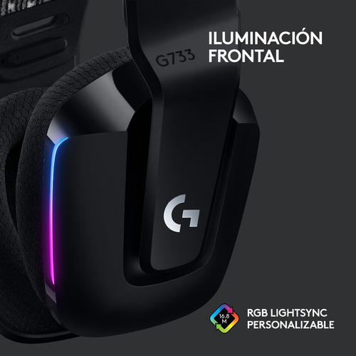 Imagen 7 de 11 de Audífonos gamer inalámbricos Logitech G Series G733 negro con luz rgb LED