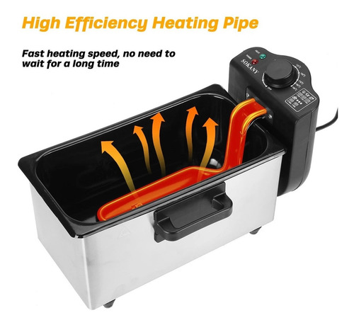 Freidora Electrica Sokany Wj-800 3l Acero Inoxidable