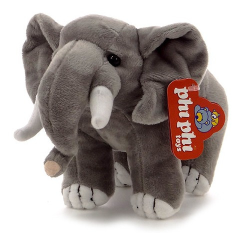 Elefante De Peluche Parado 22 Cm. Original Phi Phi Toys