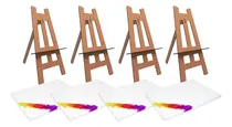 Comprar Kit Pintura 4 Telas Para Pintura E 4 Cavaletes Para Telas