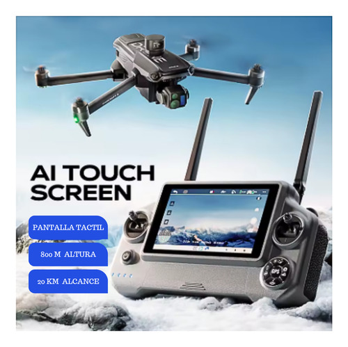 Dron Plegable Doble Cámara 8k Wifi Control Filmmaker Yi6 Max Gris