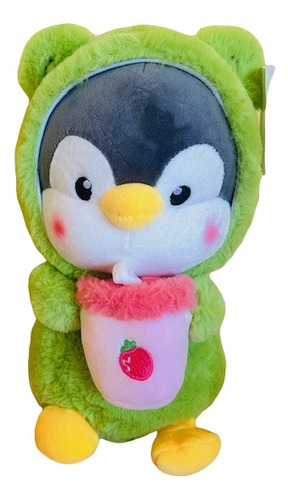 Peluche Pinguino Disfraz Rana Kawaii De Felpa Suave 22cm