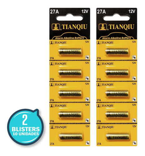 Pila Bateria 27a 12v  Tianqiu Blister 5 Unidades Alcalina