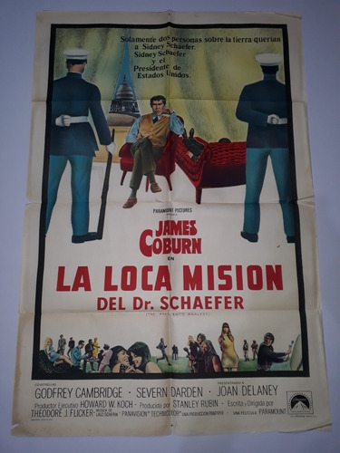 La Loca Misión Del Doctor Scharfer Afiche James Coburn V33 (Usado)