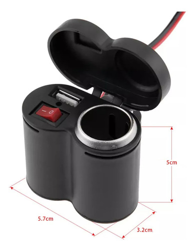 Toma Corriente Moto Encendedor Cargador Usb 12v