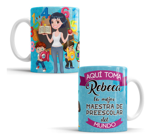Taza La Mejor Maestra Preescolar Personalizada 11oz Mod565