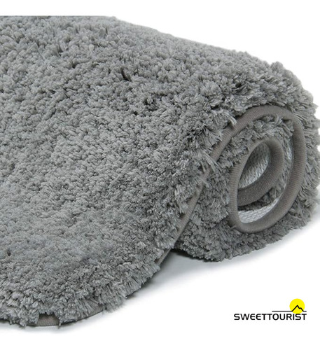 Tapete Banheiro Box Chuveiro Absorvente Microfibra Felpudo Cor Cinza