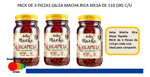 Salsa Macha Ricamesa Tapatia Pack 3 Frascos 110g Cada Uno