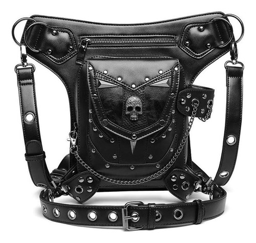 Bolso De Hombro De Cuero De Pu, Bolso De Calavera Punk