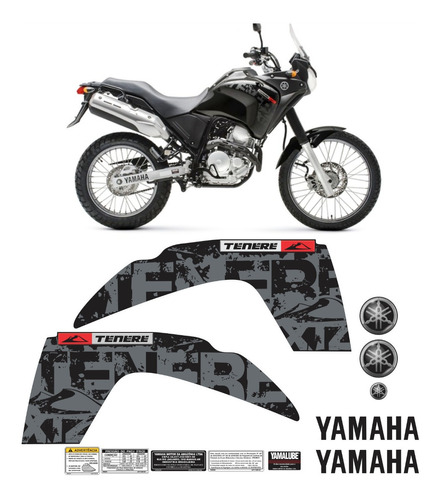 Kit Adesivos Yamaha Tenere 250 2013 Tanque Preta Tnr008