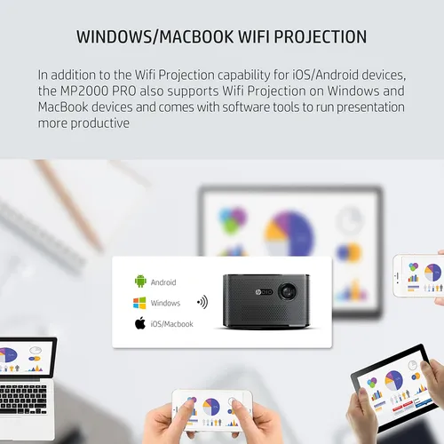 Proyector Hp Mp2000 Pro, 1080p, 1500 Led Lumens Ansi, Conect