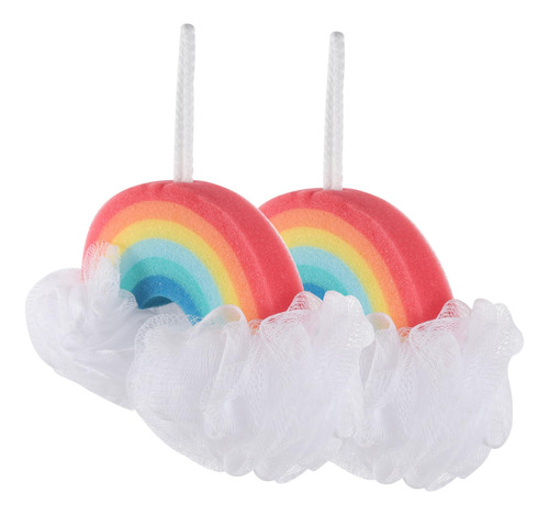 2pcs Rainbow Bath Sponge Toallas Y Panos De Bano De Red Espo