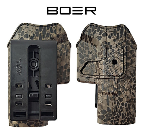 Imagen 6 de 10 de Funda Pistolera Boer Glock Porta Cargador Doble Porta Esposa
