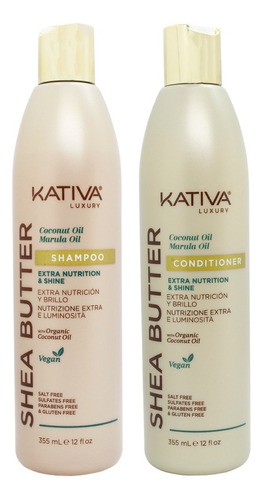 Kativa Shea Butter Shampoo + Acondicionador Nutrición 3c