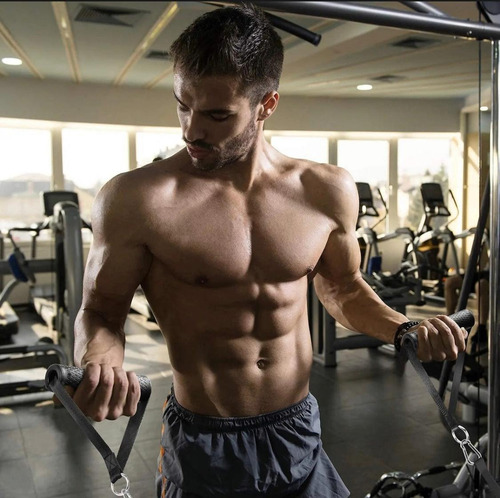 Par Agarraderas Tipo D Ratorch Hule Nylon,polea Gym,gym, Gimnasio Maneral Polea