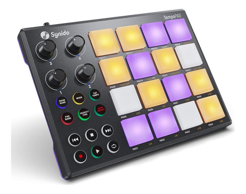 Synido Beat Maker Machine Con 16 Almohadillas De Ritmo De De