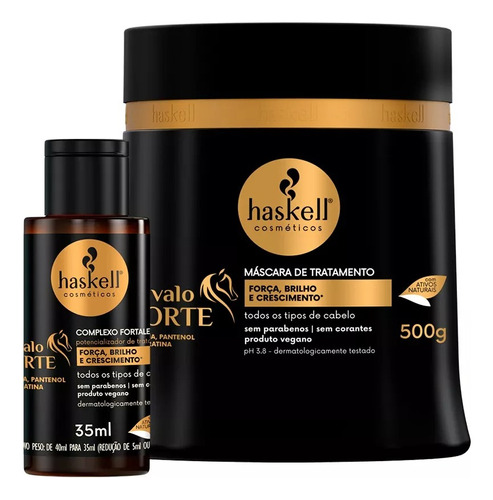 Haskell Cavalo Forte Máscara 500g + Tônico Cresce Cabelo Cor De Cabelo Todas As Cores Fragrância Do Tratamento Suave