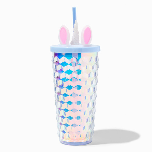 Claire's Vaso Tapa Azul Brillante Unicornio