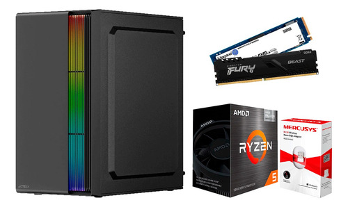 Pc Gamer + Monitor 23 Ryzen 7 5700g Ram 16 Gb Ssd 500 Gb
