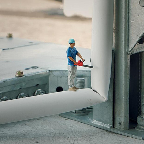 2 Piezas 3d Impreso 1:32 Trabajadores De Resina En Miniatura