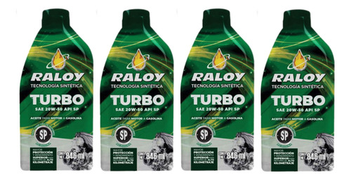 Aceite Raloy Turbo Tecnología Sintetica 20w50 Sp 4l